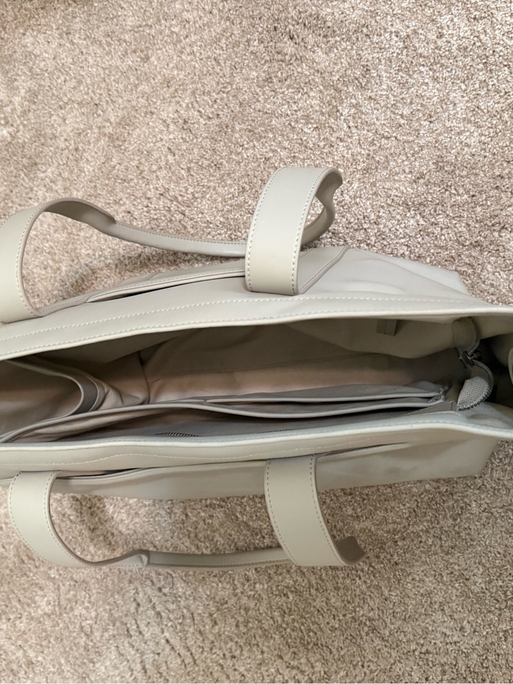 Monos Vegan Leather Tote Bag in Light Beige - Picture 4 of 4